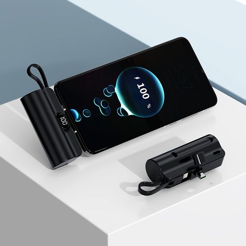 Mini Power Bank 10000mAh With Built-in Cable and Phone Holder Portable LCD Display Mini Power Banks