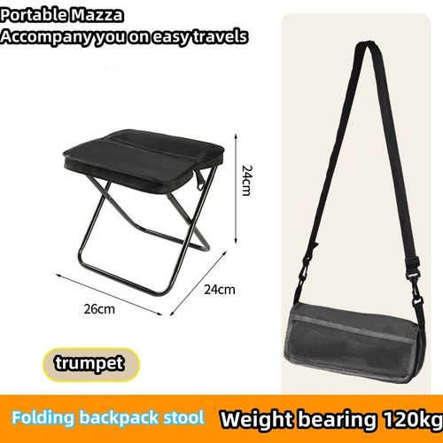 Outdoor Backpack Folding Stool Portable and Simple Camping Equipment Shoulder Bag Stool Sports Folding Chair