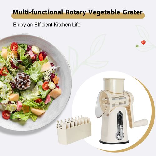 5 Adjustable Blades Tools Multi-function Manual Drum Nut Cheese Mandoline Cutter Fruit Rotary Vegetable Grater Chopper