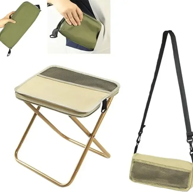 Outdoor Backpack Folding Stool Portable and Simple Camping Equipment Shoulder Bag Stool Sports Folding Chair