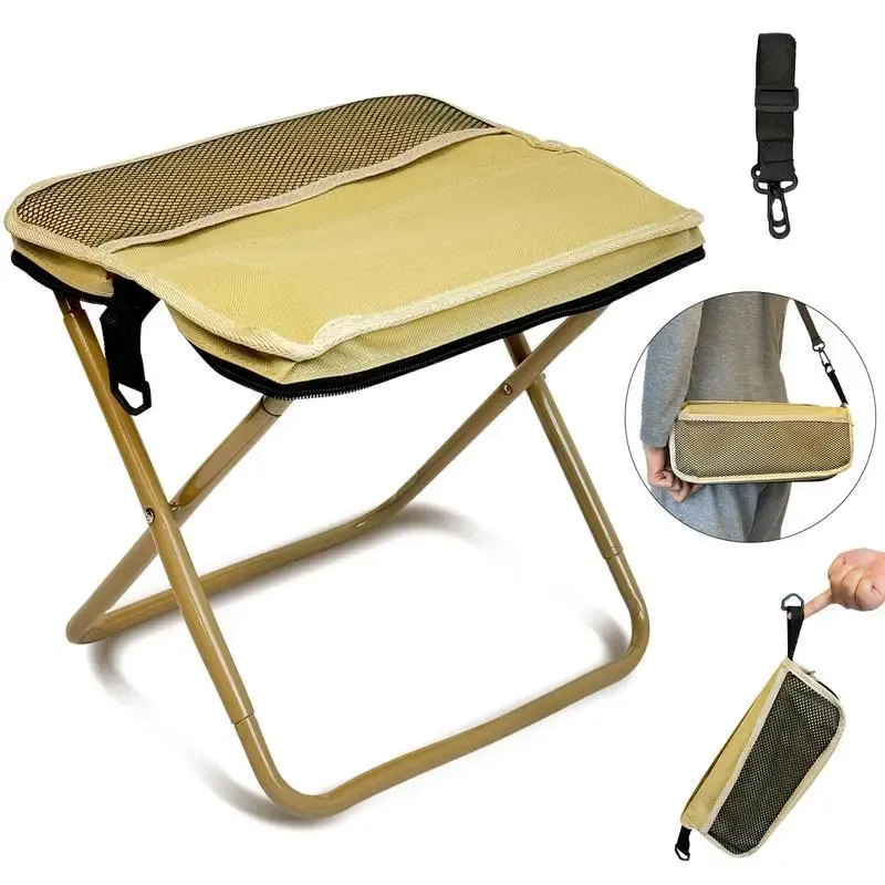 Outdoor Backpack Folding Stool Portable and Simple Camping Equipment Shoulder Bag Stool Sports Folding Chair