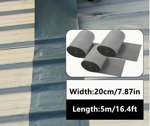 Heavy-Duty Waterproof Roofing Tape - Instant Seal Against Leaks & Wind, Strong Adhesive for Metal, Steel, Roofing - Industrial & DIY Roof Repair, Waterproofing Solution (2 Rolls)