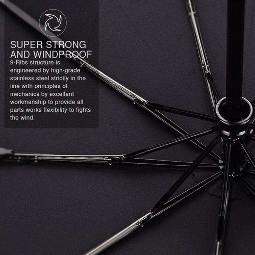 Chinese words Full Automatic Windproof Easy Carrying Srtong Small Umbrella
