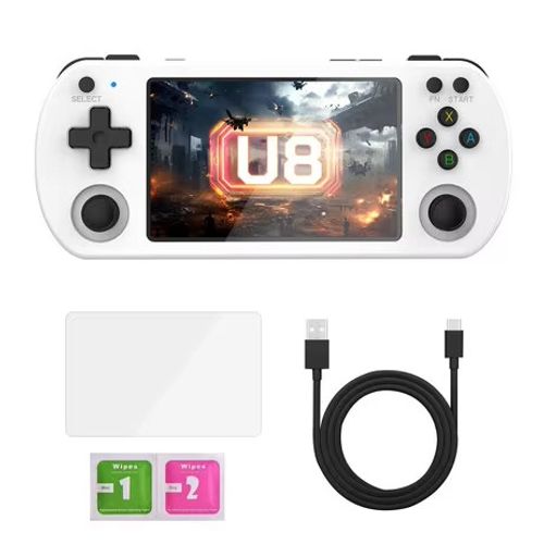 Open Source U8 Retro Handheld Video Game Console Linux System 4.0 Inch IPS Screen Portable Pocket Video Player  64GB Games
