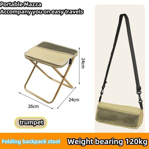 Outdoor Backpack Folding Stool Portable and Simple Camping Equipment Shoulder Bag Stool Sports Folding Chair