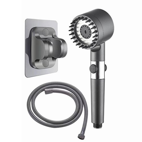High-pressure strong-flow shower head, water-saving shower with water filter, 3 mold knobs, controllable handheld shower
