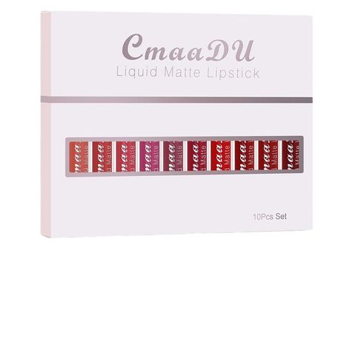 10 Pcs Matte Lipstick Cosmetic Long Lasting Waterproof Lip Glaze Nonstick Easy To Apply Long Lasting Lipgloss