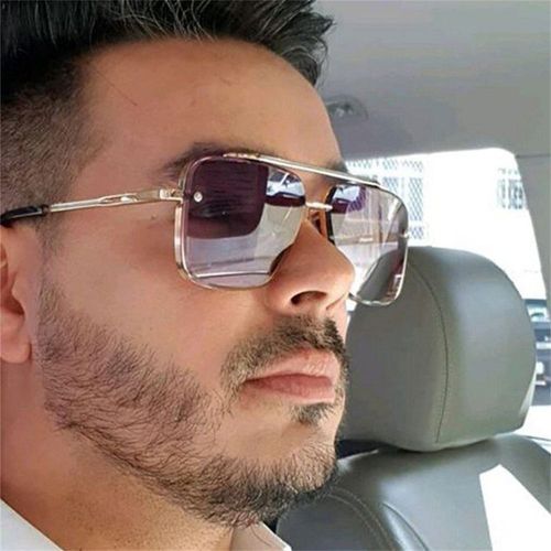 High Quality Men square Sunglasses Fashion Metal Frame Sunglasses for Women Vintage Big Frame Sunglasses Oversized