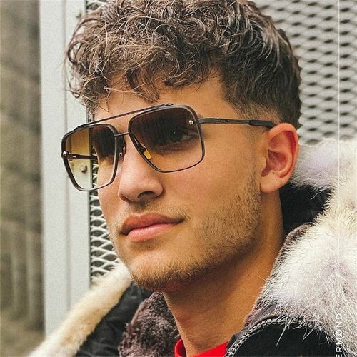 High Quality Men square Sunglasses Fashion Metal Frame Sunglasses for Women Vintage Big Frame Sunglasses Oversized
