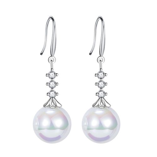 New Chinese style Romantic Pearl Zircon Water Drop Earrings