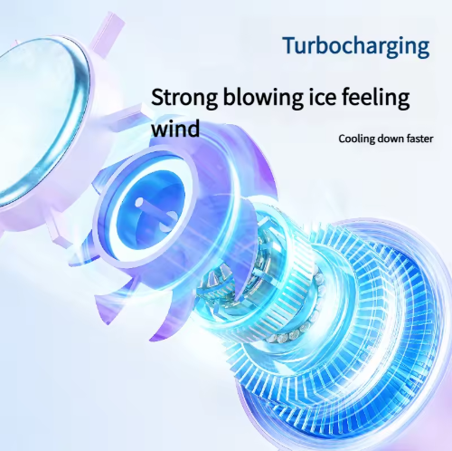 2026 High-speed Cooling Ice Compress Plastic Fan Mini Portable Folding Rechargeable Neck Strap Large Capacity Strong Wind