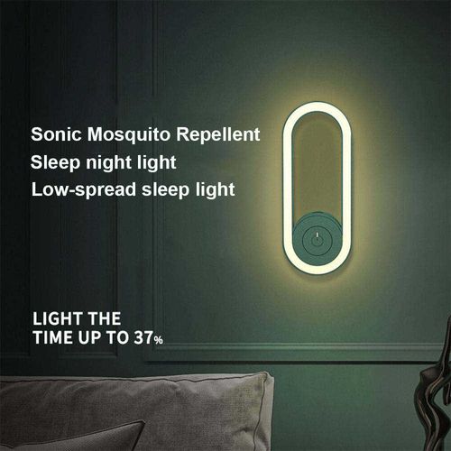 2Pcs Mosquito Repelient 360 Degree Ultrasonic Insect Repellent Night Light Plugin Pest Repeller Intelligent Frequency Conversion Mites Reject for Baby