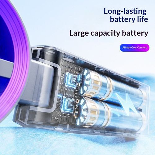 2026 High-speed Cooling Ice Compress Plastic Fan Mini Portable Folding Rechargeable Neck Strap Large Capacity Strong Wind