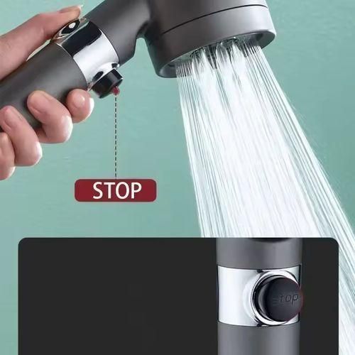 High-pressure strong-flow shower head, water-saving shower with water filter, 3 mold knobs, controllable handheld shower