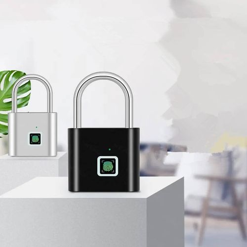 Smart Home Keyless USB Charging Fingerprint Lock Smart Padlock Waterproof Door Lock Unlock Portable Anti-theft Padlock Zinc
