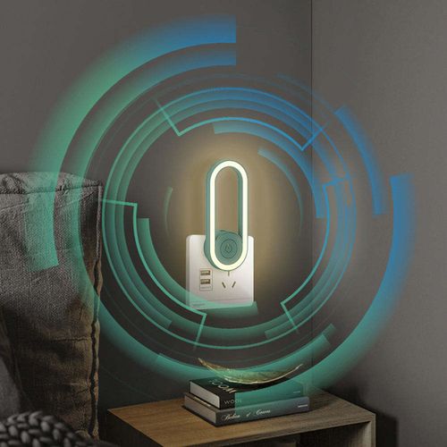 2Pcs Mosquito Repelient 360 Degree Ultrasonic Insect Repellent Night Light Plugin Pest Repeller Intelligent Frequency Conversion Mites Reject for Baby
