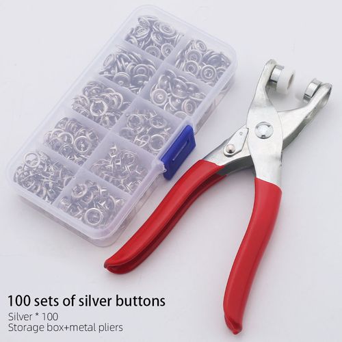 Multi-Color DIY Button Manual Press Tool Storage Set for Home Use & Creative Projects Includes Buckle Installation Tool