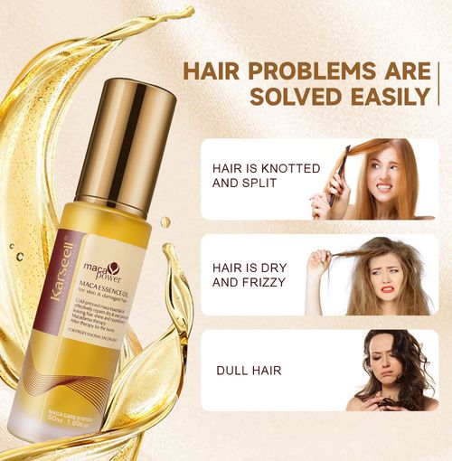 Karseell Maca Private Label Collagen Luxury Essential Oil Deeply Repair Hair Serum for Color Treated Damaged & Dry Hair