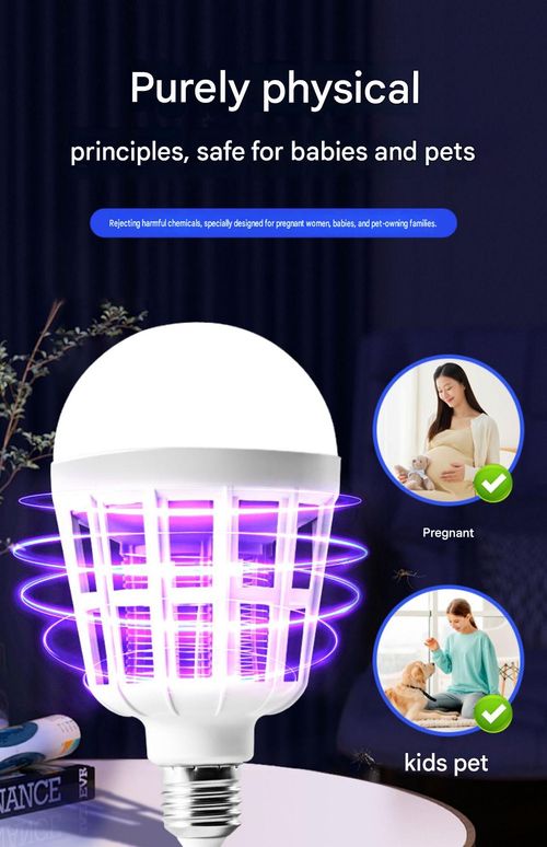 💡🦟 15W E27 2-in-1 LED Mosquito-Killing Light Bulb 3 adjustable smart modes lighting, insect-killing, or off chemical-free and highly effective at eliminating insects 🏠