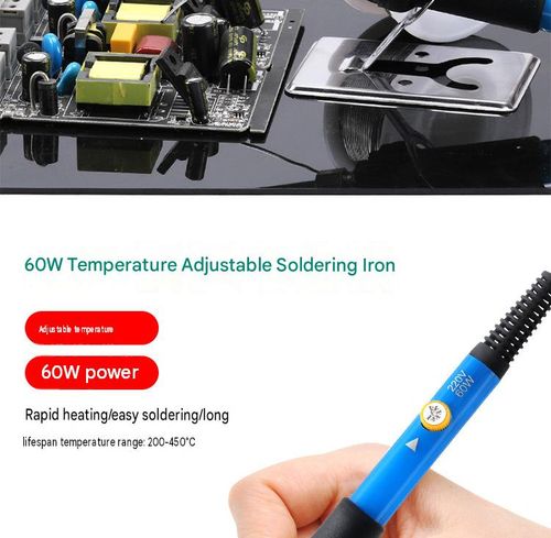 60W adjustable temperature soldering iron, internal heating constant temperature soldering iron, adjustable temperature, precise and intelligent constant temperature, double-layer wear-resistant heat insulation layer.