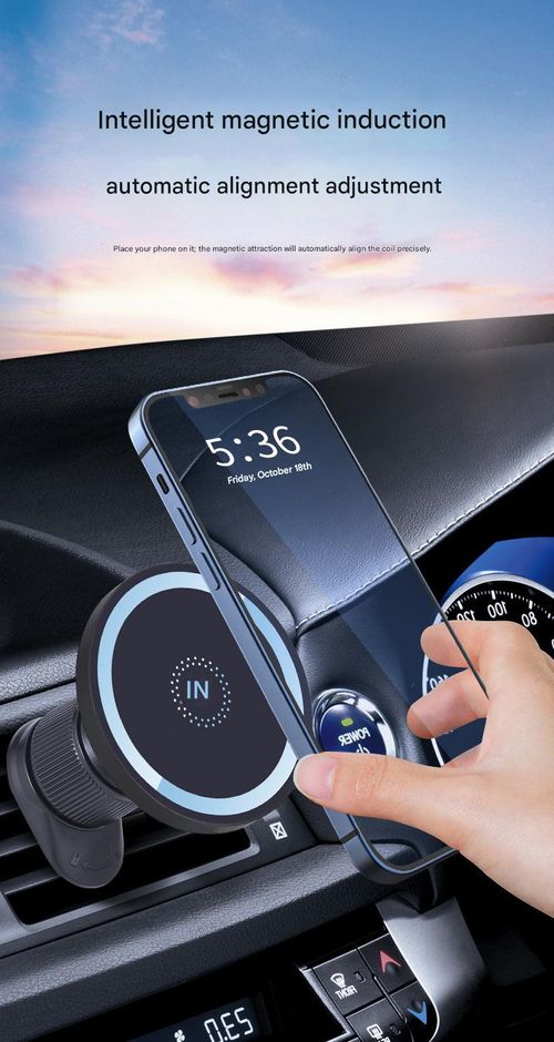 2026 Latest Model 15W Magnetic Wireless Fast Charger + RGB Lighting Effect, Shockproof and Ventilated Air Vent Clip Car Phone Holder for One-Handed Operation, Suitable for Dashboard, Trucks, and SUVs.  360° Rotating Adjustable Car Phone Mount Accessory Kit.