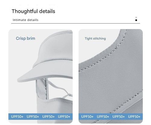 Integrated face mask with hood and neck protection, women's UV protection, breathable, protects eyes, sunshade, ice silk mask, ultra-thin, UV protection, light gray.