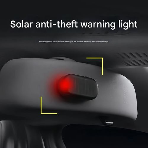 Solar Car Anti-Theft Warning Light, Super Bright LED Strobe Light, Simulated Alarm Sensor Light, Vehicle Anti-Theft Decoration Light, Solar Powered No Wiring, Easy Installation for All Car Models, Led Car Lights
