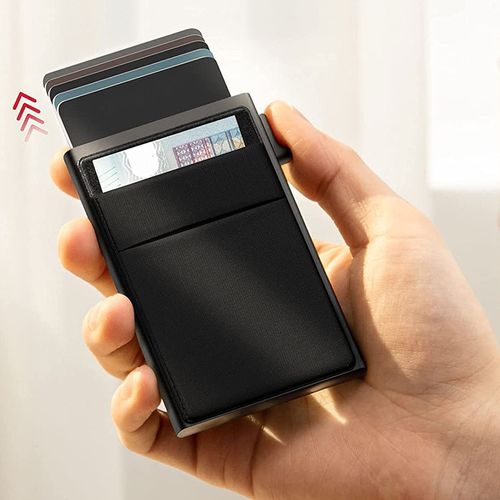 2026 New PopUp Card Holder  Featuring state-oftheart RFID blocking technology stylish, convenient, and universal Black.