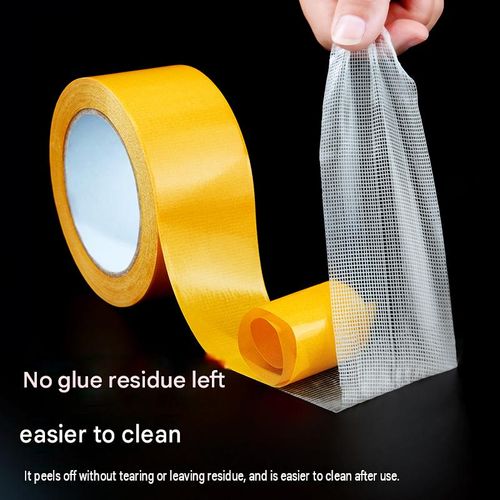 Ultra strong adhesive mesh tape tearable by hand and leaves no residue.suitable for carpets. wall decor.and power stripsA versatile essential for home repairs various sizes totaling 40 meters
