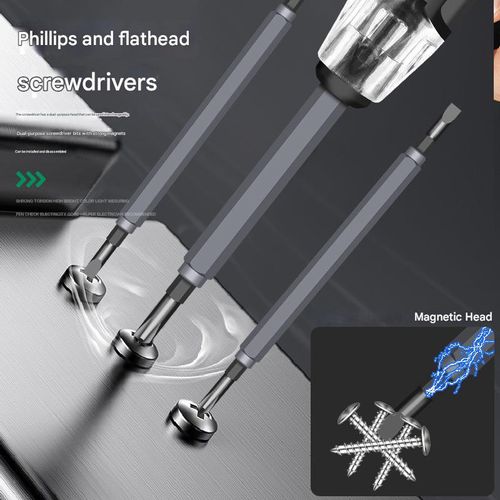 Electrical tester pen, multi-functional electrician's tool, dual-purpose flathead and Phillips screwdriver, multi-purpose circuit testing and voltage detection pen with strong magnetic tip.