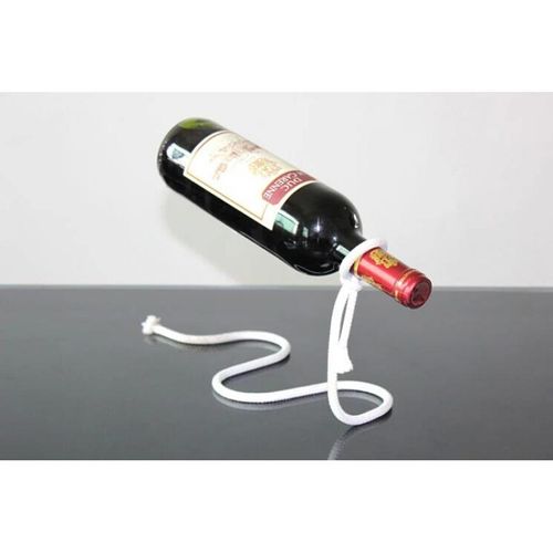 Personalized European-Style Iron Rope Wine Bottle Stand - Creative Hanging Wine Rack for Home Bar Decoration & Kitchen Display - Holds 1 Bottle Utensils Coffee