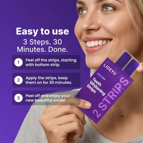 🔬 2-in-1 Purple PAP Teeth Whitening Strips—correct tones and whiten in just 30 minutes! Get the perfect smile! 14 strips, 21 treatments! 📸💜