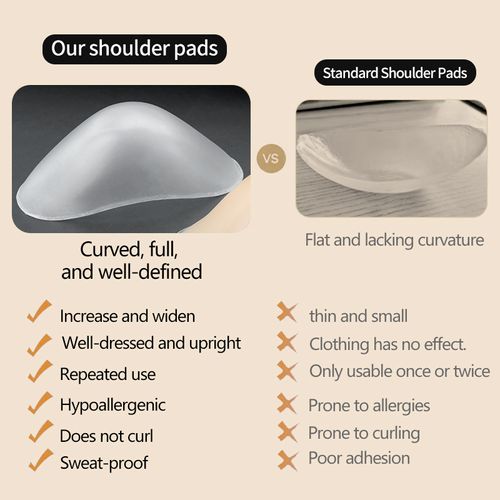 Silicone shoulder pads, invisible shoulder pads, thickened right-angle shoulder pads, self-adhesive shoulder pads, non-slip narrow shoulder pads, unisex.