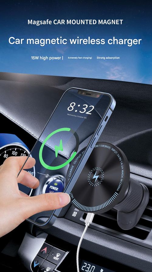 2026 Latest Model 15W Magnetic Wireless Fast Charger + RGB Lighting Effect, Shockproof and Ventilated Air Vent Clip Car Phone Holder for One-Handed Operation, Suitable for Dashboard, Trucks, and SUVs.  360° Rotating Adjustable Car Phone Mount Accessory Kit.
