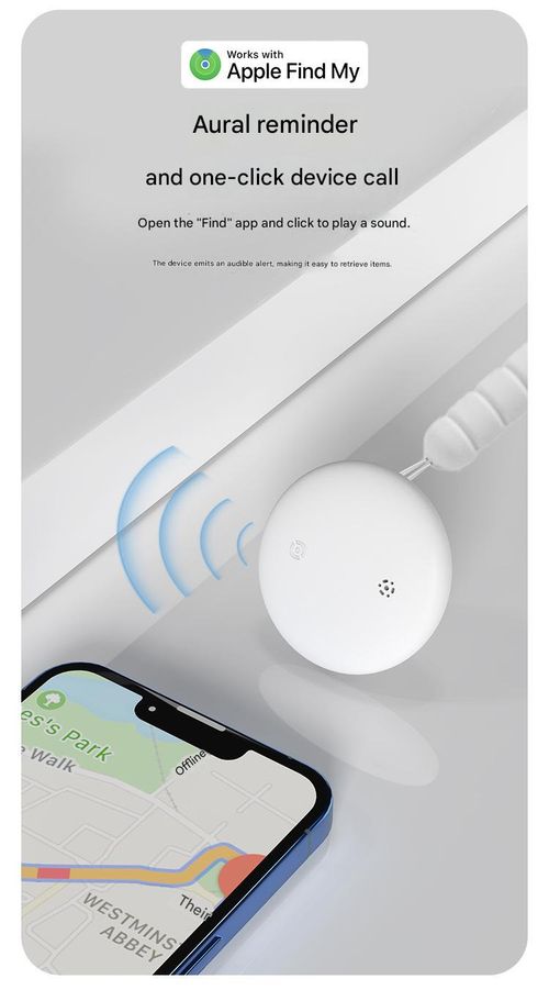 GPS Tracker, Mini Tracker with No Monthly Fees, Best Hidden GPS Tracker, Anti-Loss Device, Compatible with Apple Find My Device Function