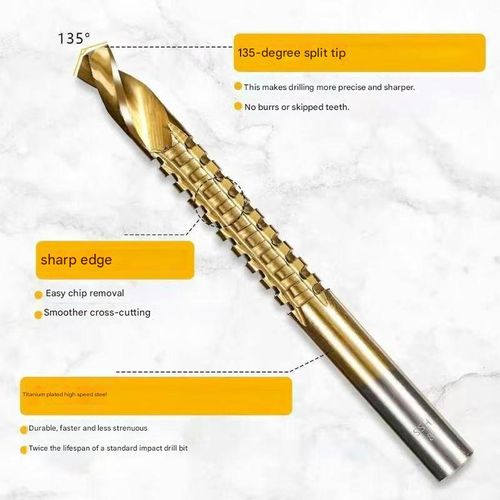 Serrated twist drill bits, stainless steel drill bits, woodworking grooving drill bits, straight shank twist drill bits, straight shank serrated drill bits