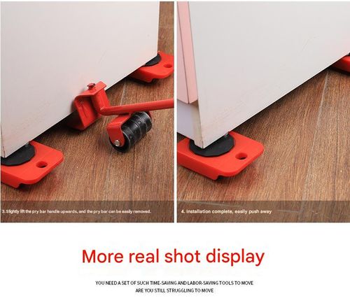 Furniture moving kit with wheels and furniture lifter, suitable for moving heavy furniture, 360° rotating wheel furniture dolly, for sofas, refrigerators, cabinets, etc.