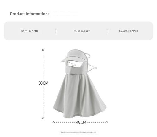 Integrated face mask with hood and neck protection, women's UV protection, breathable, protects eyes, sunshade, ice silk mask, ultra-thin, UV protection, light gray.