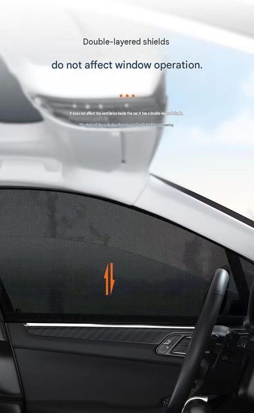Highquality doublelayer car window sunshades block UV rays and insects, provide privacy and offer heat insulation easy to install and suitable for all types of sedans and SUVs.