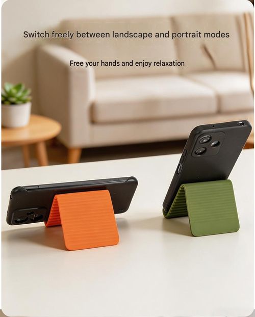 The newly designed deformable folding stand for 2026 features an inner layer of aluminum and silicone, providing flexible support and allowing for bending at will. It's compatible with a wide range of phones. Orange.