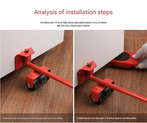 Furniture moving kit with wheels and furniture lifter, suitable for moving heavy furniture, 360° rotating wheel furniture dolly, for sofas, refrigerators, cabinets, etc.
