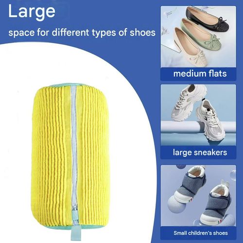 Reusable sneaker cleaning mesh bag featuring a 360° deep-cleaning design.