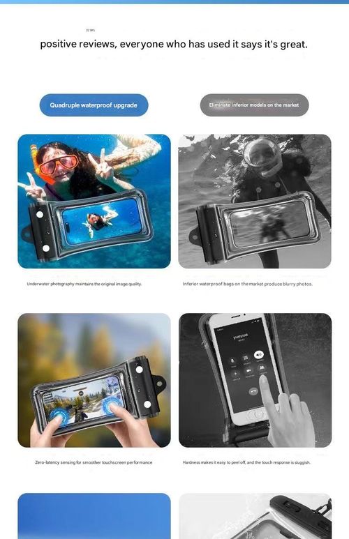 Tri-fold waterproof phone case, airbag sealed swimming protective case, diving touchscreen waterproof phone case, 1 white, 1 black, 2-pack.