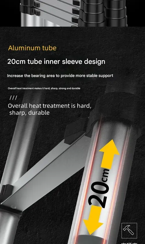 Safe and reliable aluminum alloy ladder - with a thickened design, allowing you to enjoy working at heights. Suitable for both home and professional use.