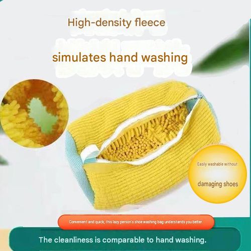 Reusable sneaker cleaning mesh bag featuring a 360° deep-cleaning design.