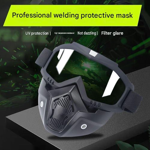 2-in-1 Professional Welding Mask & Motorcycle Goggles 🛠️🏍️ UV Protection, Windproof, Anti-Glare Face Shield