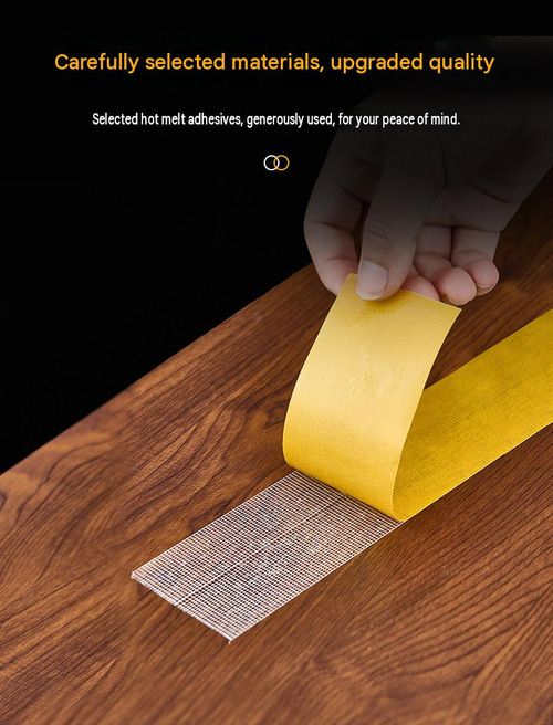 Ultra strong adhesive mesh tape tearable by hand and leaves no residue.suitable for carpets. wall decor.and power stripsA versatile essential for home repairs various sizes totaling 40 meters