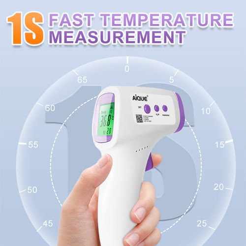 Non-contact digital forehead thermometer, 1-second rapid infrared temperature measurement, suitable for infants, children and adults, three-in-one mode, body temperature and surface temperature, with fever alarm function.
