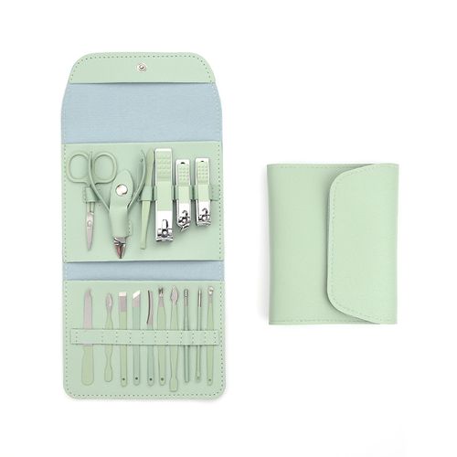 16-Piece Luxury Leather Manicure Set - Professional Nail Care Tools, Luxurious Travel Kit | Precision Nail Clippers for DIY Home Manicures and Nail Care, Cuticle Exfoliator, Glass Cuticle Pusher, Stainless Steel Trimmer, Callus Remover, Foot Care, 16-Piece Set