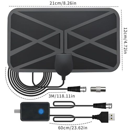 4K 1080p Digital TV Antenna, Indoor High-Definition Terrestrial TV Antenna with Signal Amplifier and High Gain